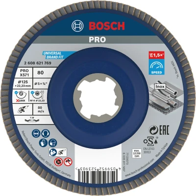 Image de BOSCH 2608621769 Disque à lamelles X LOCK X571 oblique, plastique, 125mm, grain 80