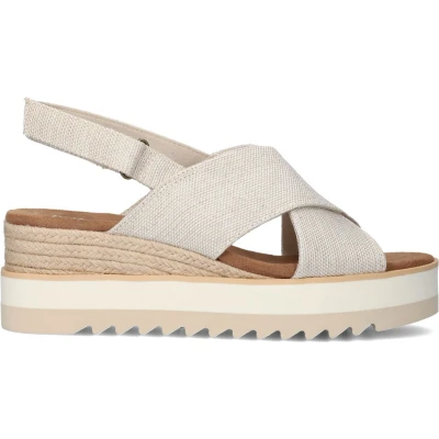 Afbeelding van Toms Diana Crossover Sandalen Dames Beige Maat 42