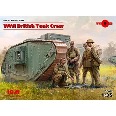 Afbeelding van 1:35 ICM 35708 WWI British Tank Crew (4 figures) Plastic Modelbouwpakket