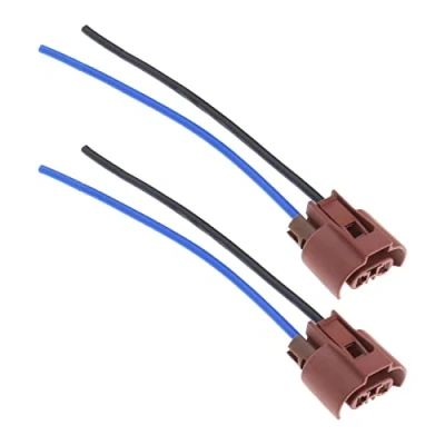 Afbeelding van YINETTECH Lot de 2 prises d&#039;ampoule phare HB3 HB4 9005 9006 Faisceau câblage à broches Connecteur réparation pour antibrouillard 12 V 15 cm