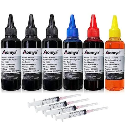 Afbeelding van Aomya Navulset voor HP Canon, Epson, Brother, Lexmark Navulbare CISS CIS System 4 kleuren cartridge met gratis spuiten (3BK, C, M, Y) 600 ml