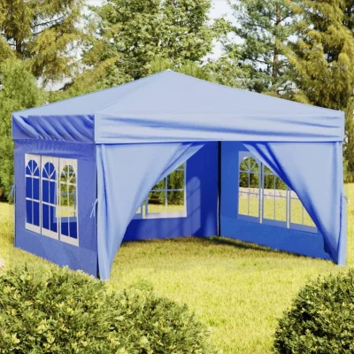 Afbeelding van Partytent inklapbaar met zijwanden 3x3 m blauw