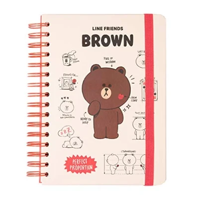 Afbeelding van Grupo Erik Bullet Journal Stippellé Line Friends Notitieboek A5 Notebook Agenda Spiraalboek