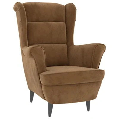Afbeelding van vidaXL Bruine fluwelen fauteuil