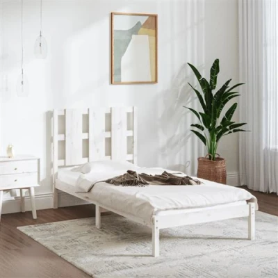 Afbeelding van vidaXL Bedframe massief grenenhout wit 100x200 cm