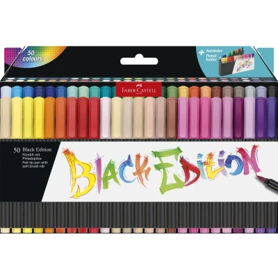 Afbeelding van Brushpen Faber Castell Black Edition 50 stuks in karton etui