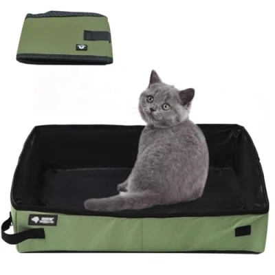 Afbeelding van Opvouwbare kattenbakvulling, 50 x 40 cm, XL, draagbare reizen, toilet, voor katten, waterdicht, gemakkelijk te reinigen, binnen, buiten, camping, auto, cm