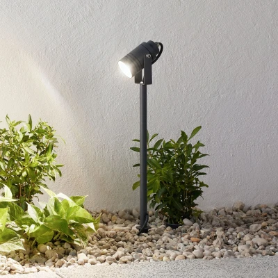 Afbeelding van Lucande Buitenspots 1licht Gegoten aluminium H: 40 cm GU10 donkergrijs