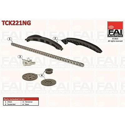 Afbeelding van FAI AutoParts TCK221NG Distributiekettingset Zonder pakking, Met tandwielen Simplex, Geruisloze ketting VOLKSWAGEN: Polo IV Hatchback
