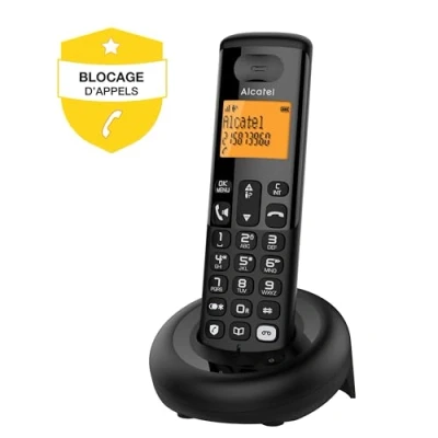 Afbeelding van Alcatel E260 S.Voice Draadloze DECT telefoon met antwoordapparaat: Compact ontwerp, groot display achtergrondverlichting, handsfree functie, blokkering van ongewenste oproepen