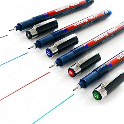 Afbeelding van Edding 1800 Profipen tekenstiften, zwart, blauw, rood, groen, 0,5 mm, 4 stuks
