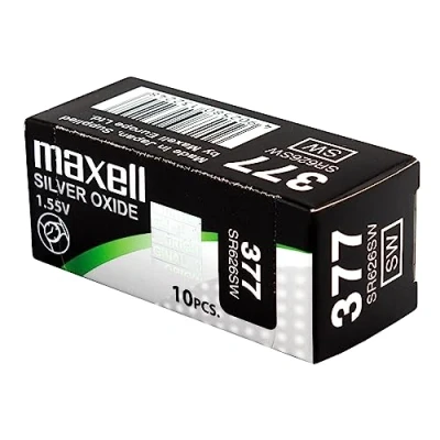Afbeelding van Maxell 377 SR626SW Zilveroxide Knoopcel Batterij 10 Stuks