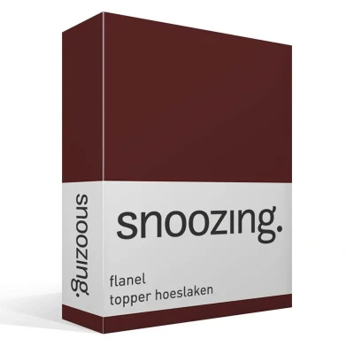 Afbeelding van Snoozing Flanel Hoeslaken Topper Tweepersoons 140x200 cm Aubergine