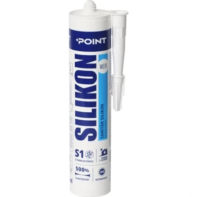 Afbeelding van POINT Professionele sanitaire siliconenkit voor badkamer, 300 ml, wit
