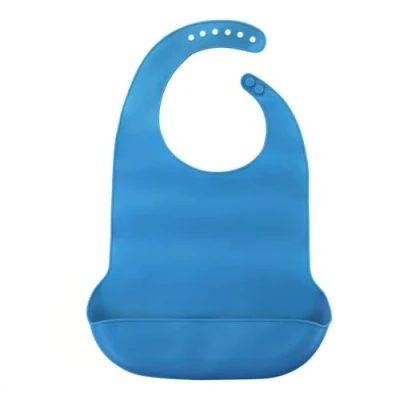 Afbeelding van LWMLWM Siliconen slabbetje wasbaar, herbruikbaar, voor volwassenen, mannen, vrouwen, waterdichte slabbetjes ouderen en gehandicapten (blauw), blauw, één maat, Blauw