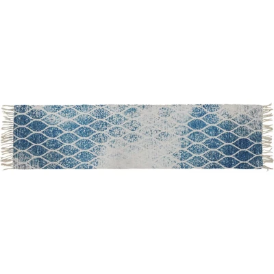 Afbeelding van Tapijt DKD Home Decor Blauw Katoen Chenille (60 x 240 1 cm)