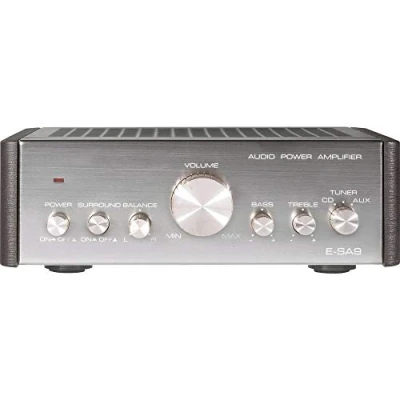 Afbeelding van Renkforce E SA9 Stereoversterker 2 x 12 W Zilver (metallic), Donkerbruin