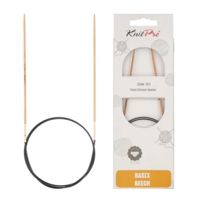 Image de KnitPro KP35300 Basix Bouleau : Aiguilles à tricoter circulaires fixes 40 cm x 2,00 mm, bois de bouleau, multicolore, 2 mm