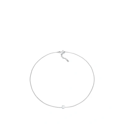 Afbeelding van Elli Halsketting Dames Choker Cube Hanger Geo Look Trend Blogger in 925 Sterling Zilver