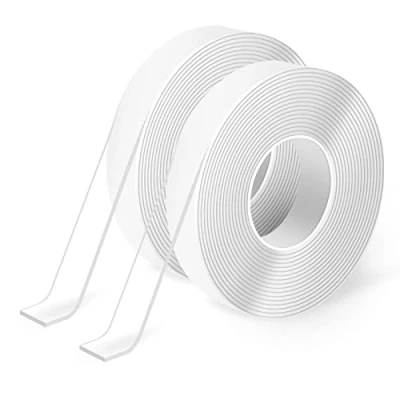 Afbeelding van Art3d 2 Tomes, 3 m, zeer resistent Nano dubbelzijdig plakband, veelzijdig inzetbaar, voor tapijt, pvc, geschenken, plakartikelen, fotolijsten, streepvrij, verwijderbaar, herbruikbaar, wasbaar