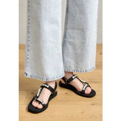 Afbeelding van Tamaris Sandalen, Dames, Maat: 38, Black glam Textiel