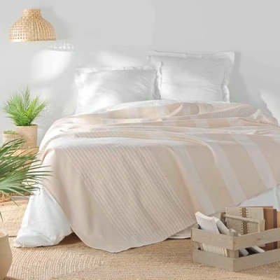 Afbeelding van douceur d&#039;intérieur, Sprei (240 x 260 cm) Adele naturel, geweven katoen en polyester