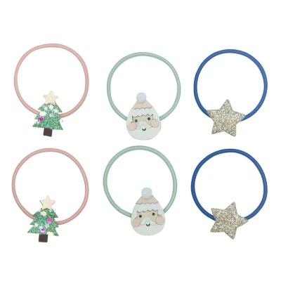 Afbeelding van Mimi &amp; lula haarelastiekjes santa 6st