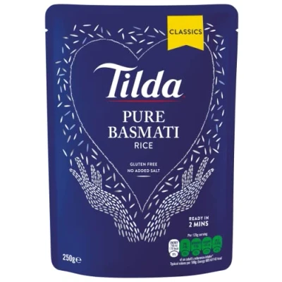 Afbeelding van Tilda Steamed Basmati Rijst, 250 g, 6 Stuk
