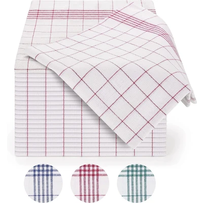 Afbeelding van Blumtal Premium Theedoekenset Keukendoeken Geruit 50 x 70cm Rood Set van 10
