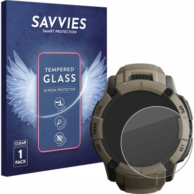 Afbeelding van Savvies Glas Screenprotector voor Garmin Instinct 2X Solar Tactical Edition Gehard Beschermglas 9H