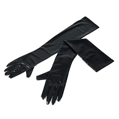 Afbeelding van Zwarte Lange Wetlook Handschoenen