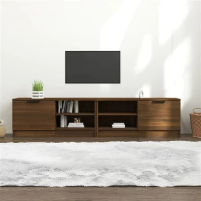Afbeelding van vidaXL Tv meubelen 2 st 80x35x36,5 cm bewerkt hout bruin eikenkleur