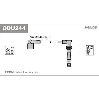 Afbeelding van JANMOR ODU244 Bougiekabelset OPEL: Astra F Convertible, Saloon, Caravan
