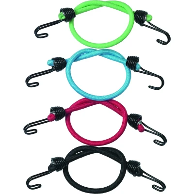 Afbeelding van Set of 4 mini bungees with metal hook 25cm