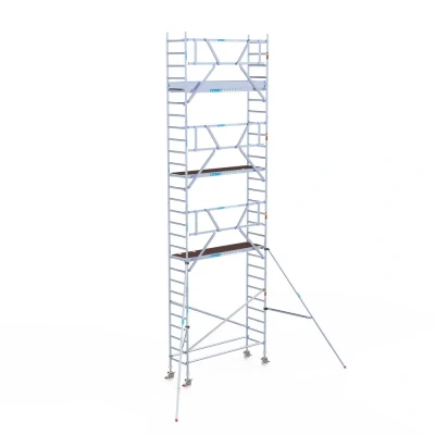 Afbeelding van Gevelvrije rolsteiger 0.75x2.50x9.20m werkhoogte &quot;houten platformen&quot;