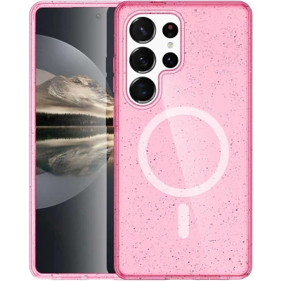 Afbeelding van imoshion Hoesje Geschikt voor Samsung Galaxy S25 Ultra Sparkle Backcover MagSafe Roze