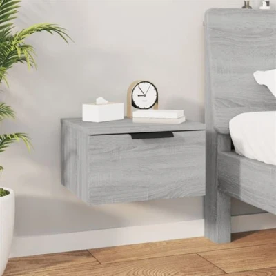 Afbeelding van vidaXL Nachtkastje wandgemonteerd 34x30x20 cm grijs sonoma eikenkleur