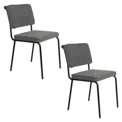 Afbeelding van Zuiver Buddy Eetkamerstoelen Zwart Set van 2