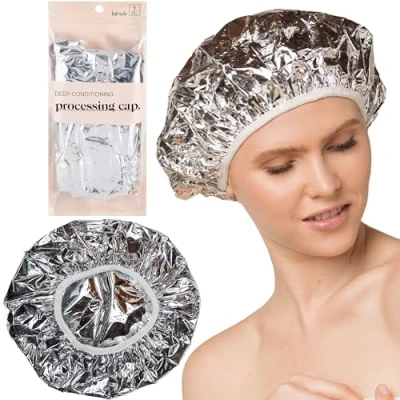 Afbeelding van Kitsch Herbruikbare haarbehandelingsmuts, diepe conditioneringsmuts, haarkleurkap, zilveren aluminium thermische muts