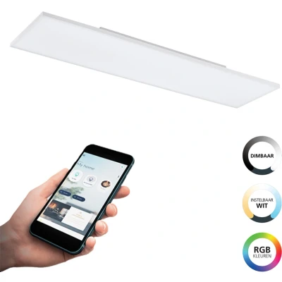Afbeelding van EGLO connect.z Turcona Z Smart Plafondlamp 120 cm wit Instelbaar RGB &amp; licht Dimbaar Zigbee