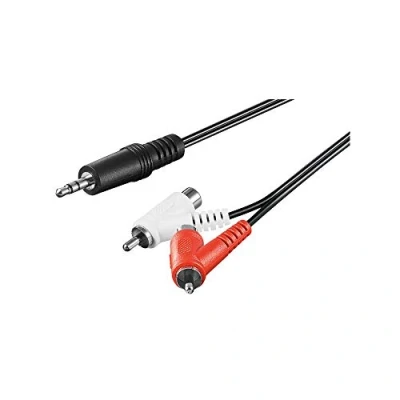 Afbeelding van Goobay audio adapterkabel, 3,5 mm stekker naar cinchstekker/bus jackplug (3 polig,
