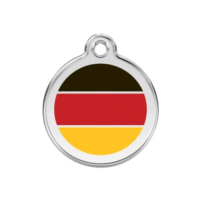Afbeelding van German Flag roestvrijstalen hondenpenning medium/gemiddeld dia. 3 cm RedDingo