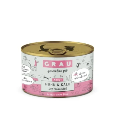 Afbeelding van Grijs Het origineel natvoer voor katten kip en kalfsvlees 6 stuks (6 x 200 g) graanvrij volwassen