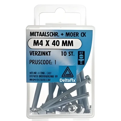 Afbeelding van M.schroef moer ck m4 40mm 10st Deltafix