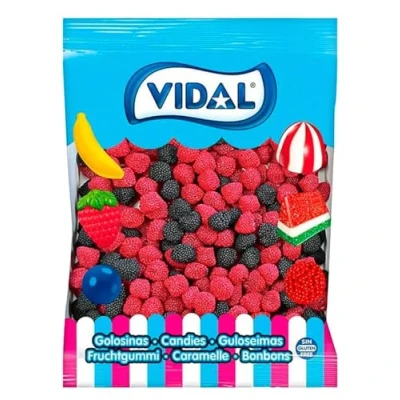 Afbeelding van Vidal Snoepjes, Struikbramen. Rode en zwarte rubberen snoepjes. 1 kg zak