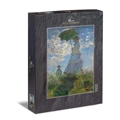 Afbeelding van Ulmer Puzzleschmiede Puzzel Claude Monet, Vrouw met parasol 1000 stukjes Het beroemde schilderij van Monet (1875)