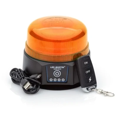 Afbeelding van LED MARTIN® XR20 Eco zwaailicht, geel, magneet, accu, oplaadbaar via USB, 220 km/u, DEKRA gecertificeerd, ECE R65, compacte vorm