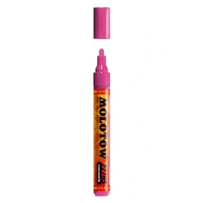 Afbeelding van Molotow ONE4ALL 4mm Acryl Marker Magenta Geschikt voor vele oppervlaktes zoals canvas, hout, steen, keramiek, plastic, glas, papier, leer...