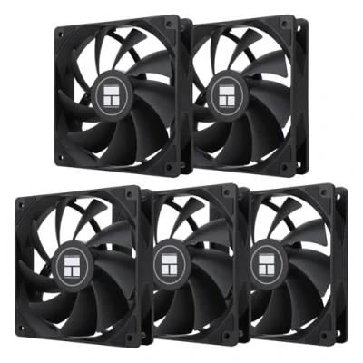 Afbeelding van Thermalright TL C12C X5 CPU ventilator, zwart, 1550 rpm, rotatiesnelheid, 120 mm, PWM computerbehuizingsventilator voor behuizingskoeler, vloeistofkoeler en koeling