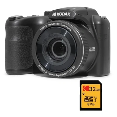Afbeelding van KODAK Pixpro Astro Zoom AZ255 + Carte Mémoire SD 32 Go Appareil Photo Bridge Numérique 16 Mp, 25X, Video HD 1080p, Grand angle 24 mm, Ecran LCD 3, Pile AA Noir